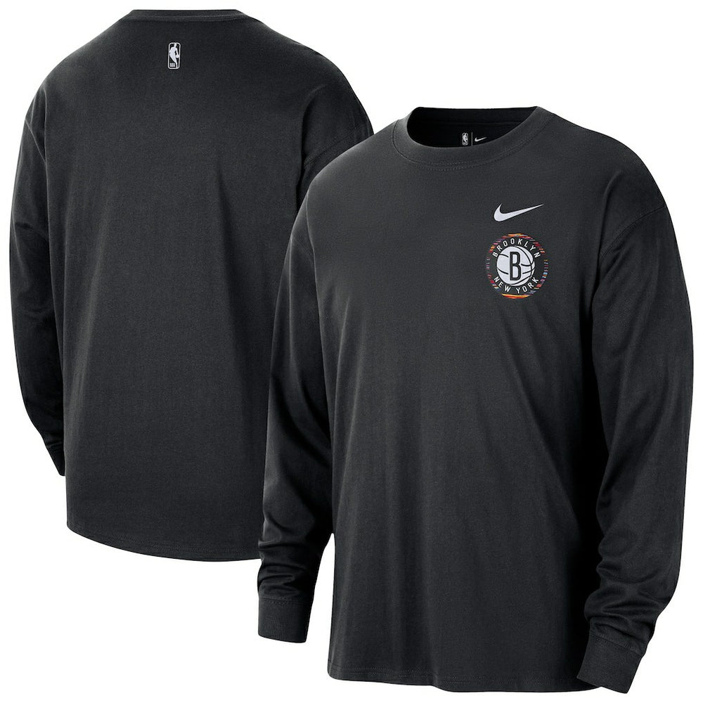 Brooklyn Nets 2025/26 City Edition Remix Essential Logo Long Sleeve T-Shirt On Sale