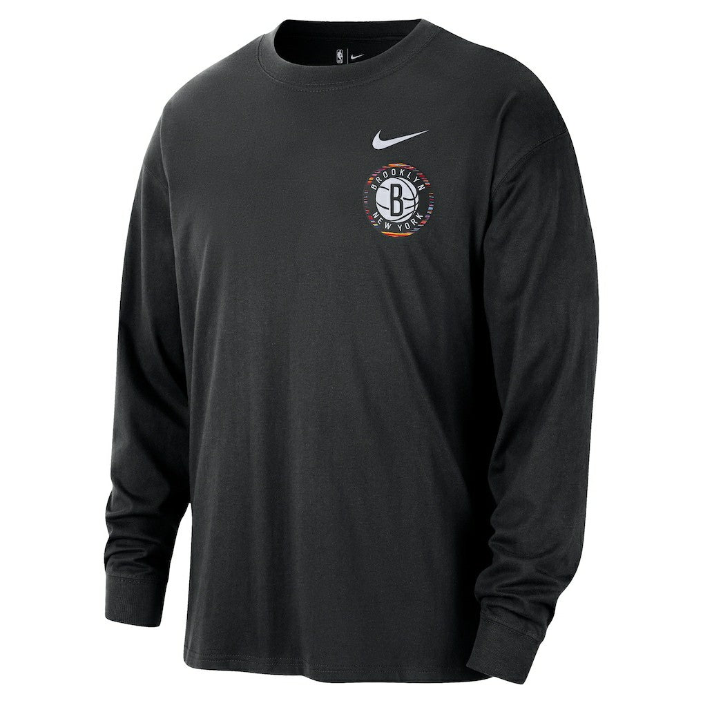 Brooklyn Nets 2025/26 City Edition Remix Essential Logo Long Sleeve T-Shirt On Sale