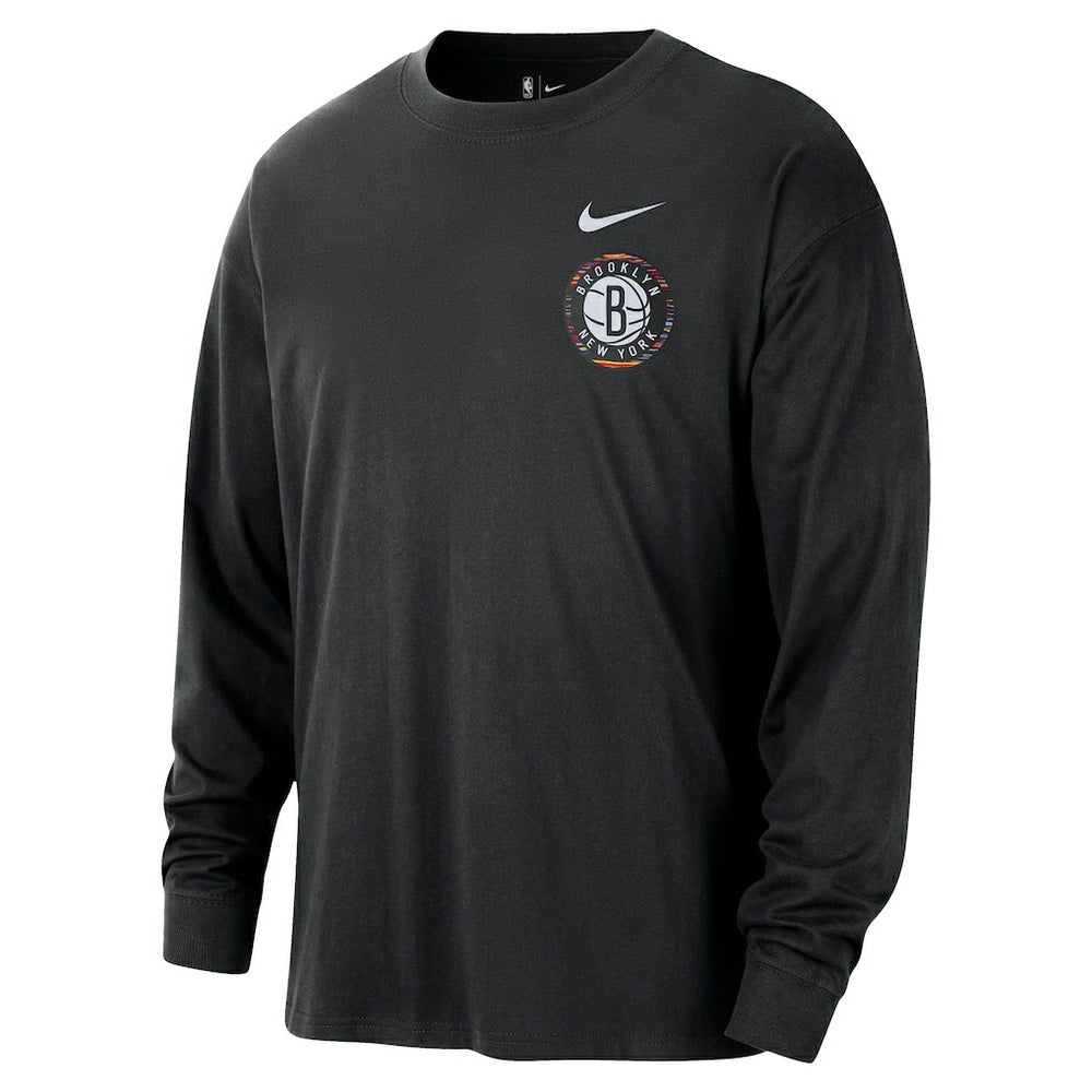 Brooklyn Nets 2025/26 City Edition Remix Essential Logo Long Sleeve T-Shirt On Sale