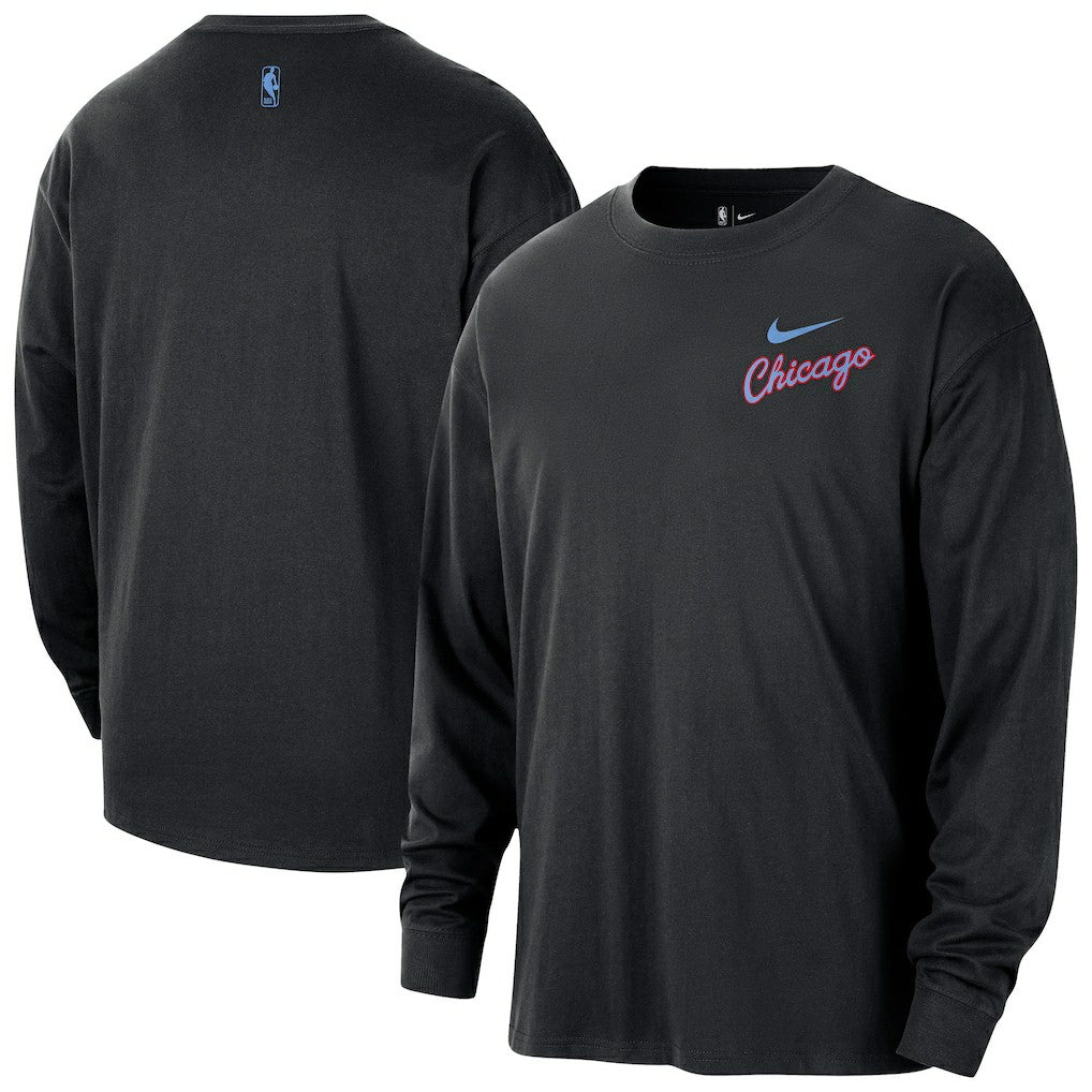 Chicago Bulls 2025/26 City Edition Remix Essential Logo Long Sleeve T-Shirt sale For Sale