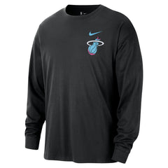 Miami Heat 2025/26 City Edition Remix Essential Logo Long Sleeve T-Shirt On Sale