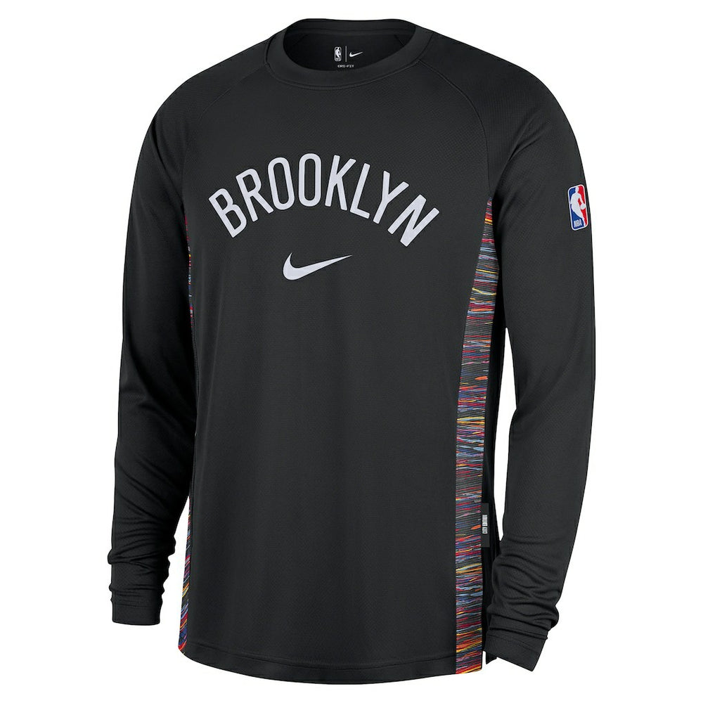Brooklyn Nets 2025/26 City Edition Authentic Pregame Dri-FIT Long Sleeve Shooting T-Shirt For Sale