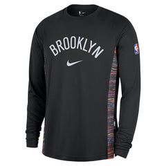 Brooklyn Nets 2025/26 City Edition Authentic Pregame Dri-FIT Long Sleeve Shooting T-Shirt For Sale