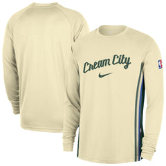 Milwaukee Bucks 2025/26 City Edition Authentic Pregame Dri-FIT Long Sleeve Shooting T-Shirt On Sale
