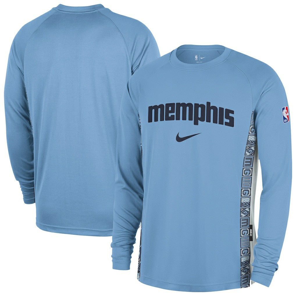 Memphis Grizzlies 2025/26 City Edition Authentic Pregame Dri-FIT Long Sleeve Shooting T-Shirt For Sale