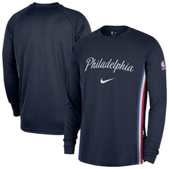Philadelphia 76ers 2025/26 City Edition Authentic Pregame Dri-FIT Long Sleeve Shooting T-Shirt For Sale