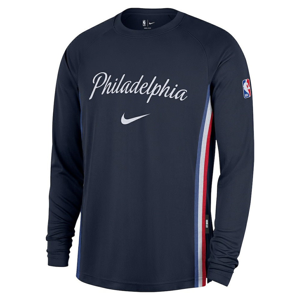 Philadelphia 76ers 2025/26 City Edition Authentic Pregame Dri-FIT Long Sleeve Shooting T-Shirt For Sale