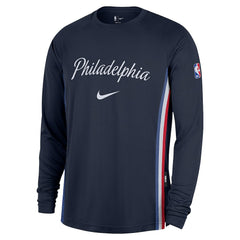 Philadelphia 76ers 2025/26 City Edition Authentic Pregame Dri-FIT Long Sleeve Shooting T-Shirt For Sale
