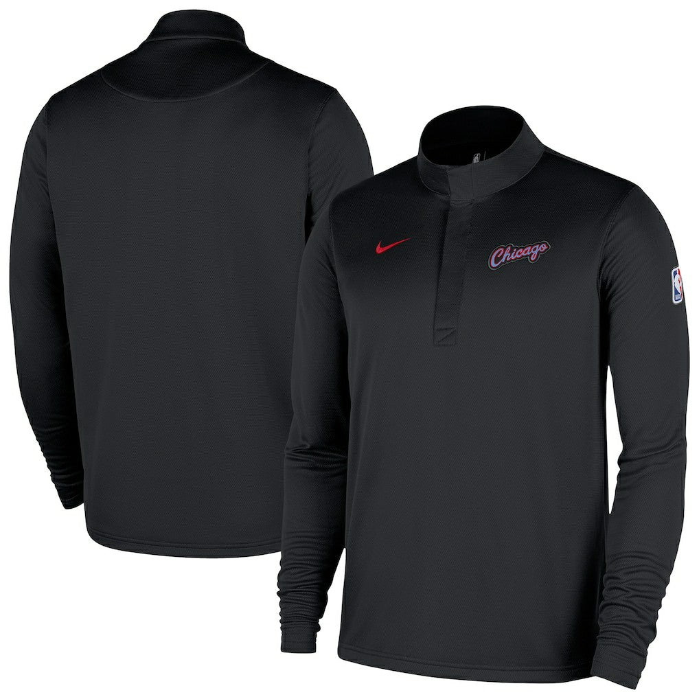 Chicago Bulls 2025/26 City Edition Remix Authentic Coaches Dri-FIT Half-Zip Top On Sale