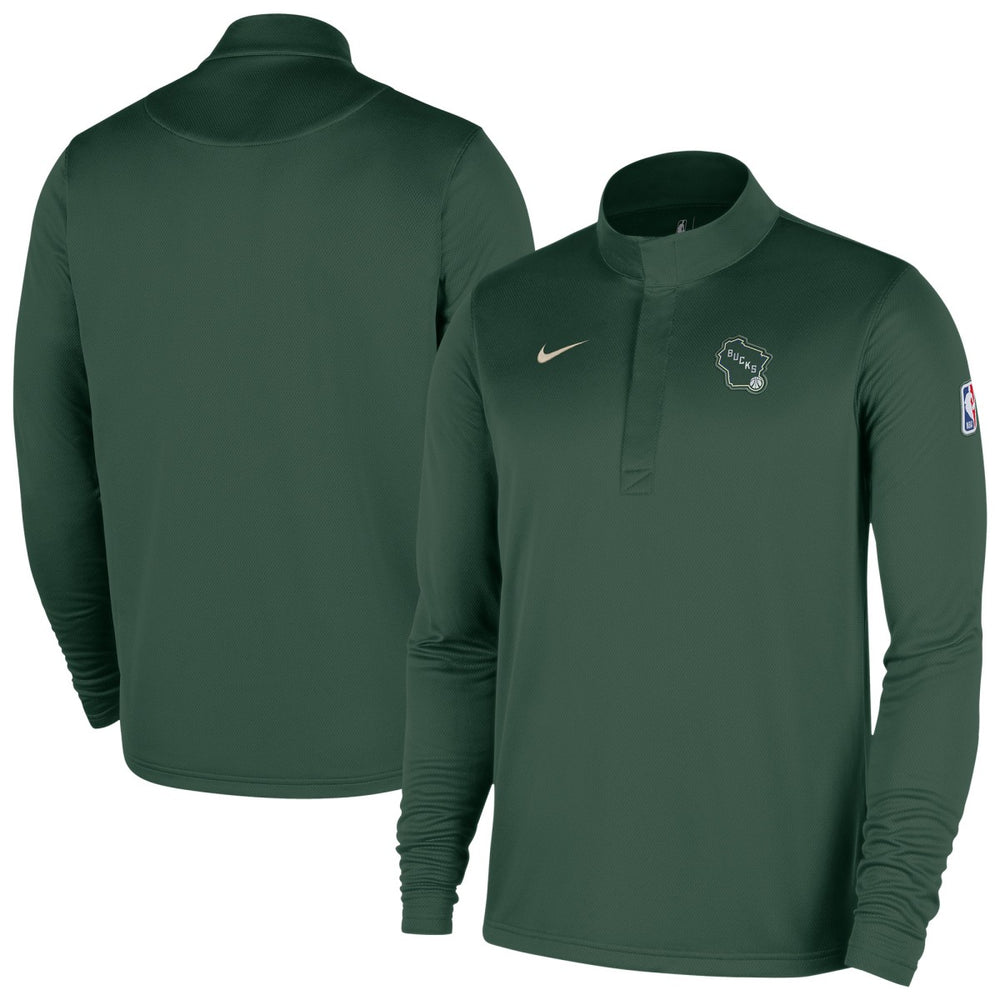 Milwaukee Bucks 2025/26 City Edition Remix Authentic Coaches Dri-FIT Half-Zip Top New