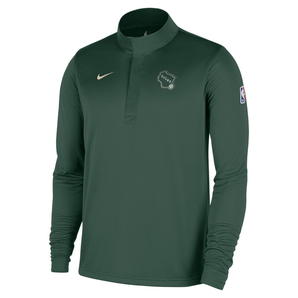 Milwaukee Bucks 2025/26 City Edition Remix Authentic Coaches Dri-FIT Half-Zip Top New
