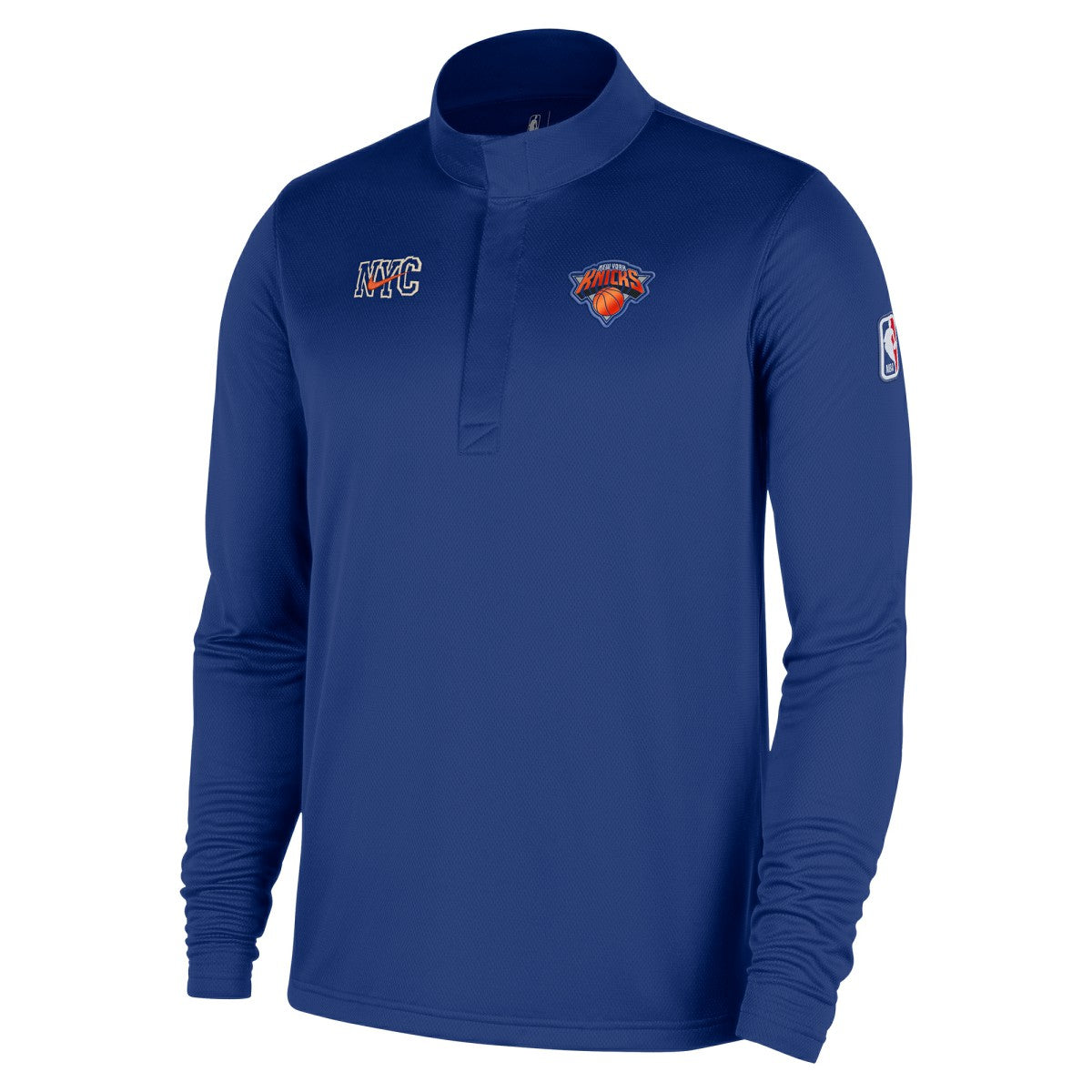 New York Knicks 2025/26 City Edition Remix Authentic Coaches Dri-FIT Half-Zip Top On Sale