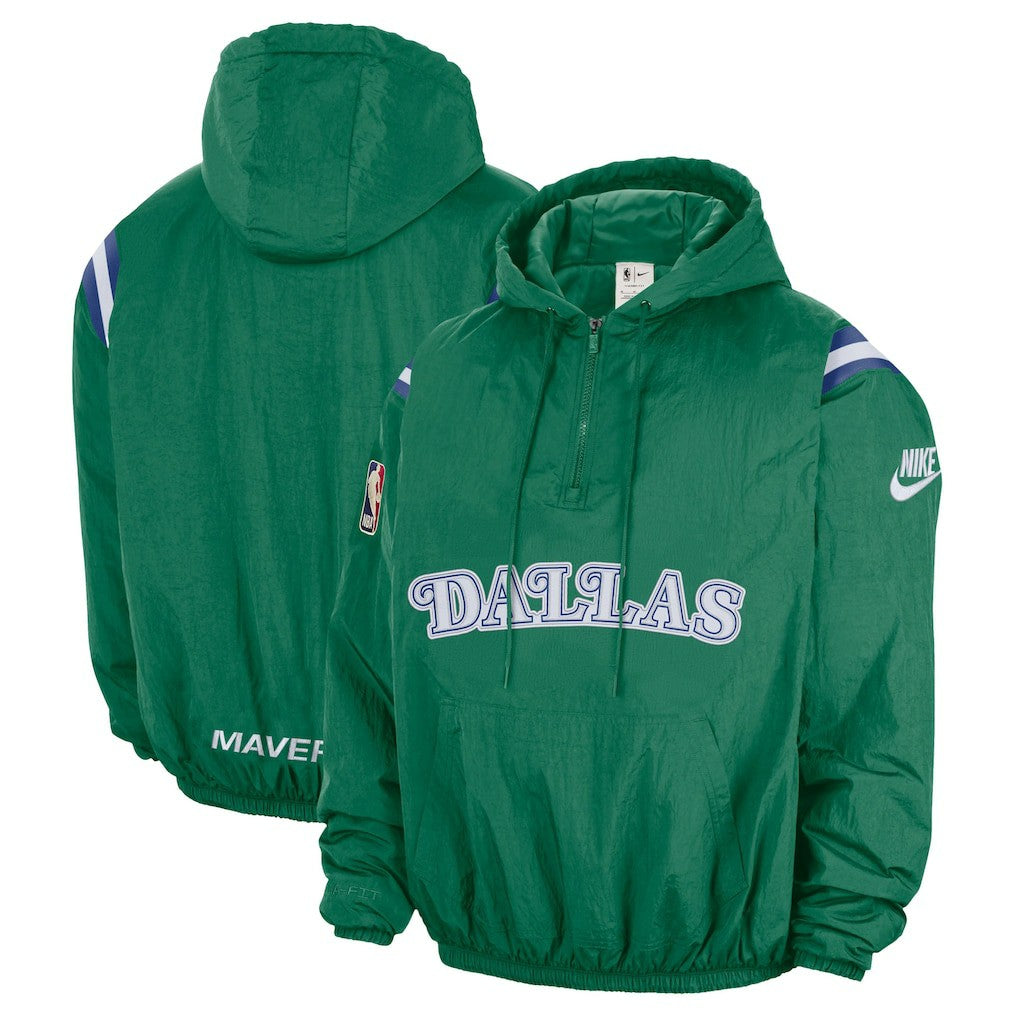 Dallas Mavericks Hardwood Classics Therma-FIT Half-Zip Hooded Windbreaker sale Discount