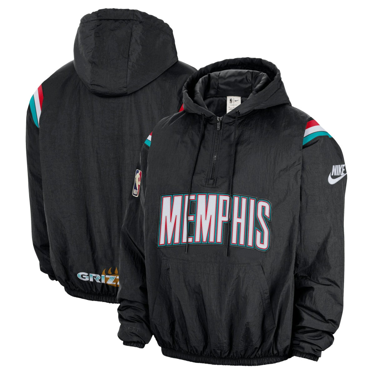Memphis Grizzlies Hardwood Classics Therma-FIT Half-Zip Hooded Windbreaker Online