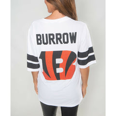 Cincinnati Bengals  Joe Burrow  Cuce Women's Crystal V-Neck Tunic