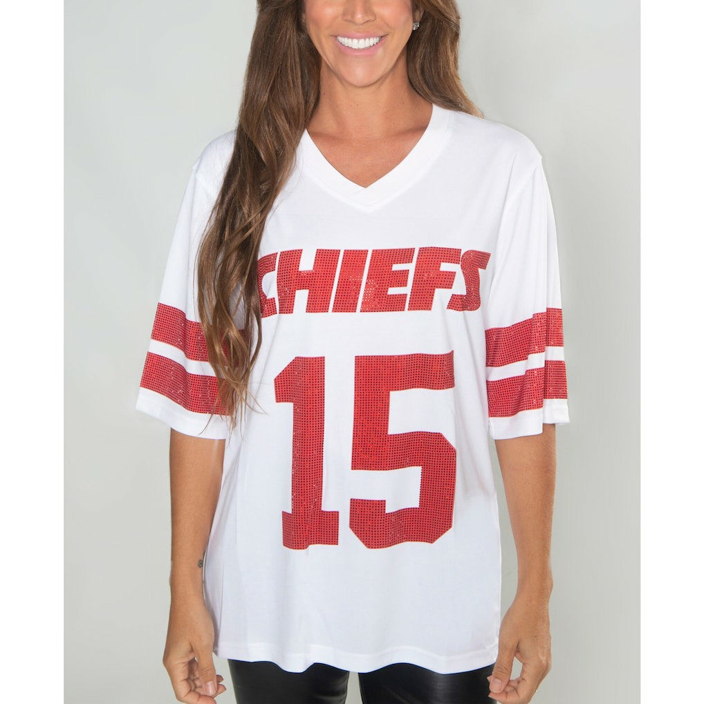 Kansas City Chiefs  Cuce Women's Crystal V-Neck Tunic