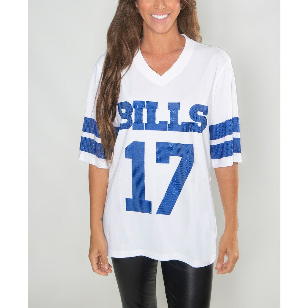 Buffalo Bills  Josh Allen  Cuce Women's Crystal V-Neck Tunic