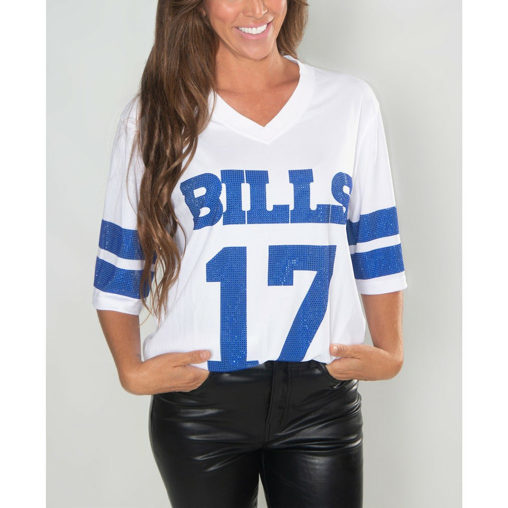 Buffalo Bills  Josh Allen  Cuce Women's Crystal V-Neck Tunic