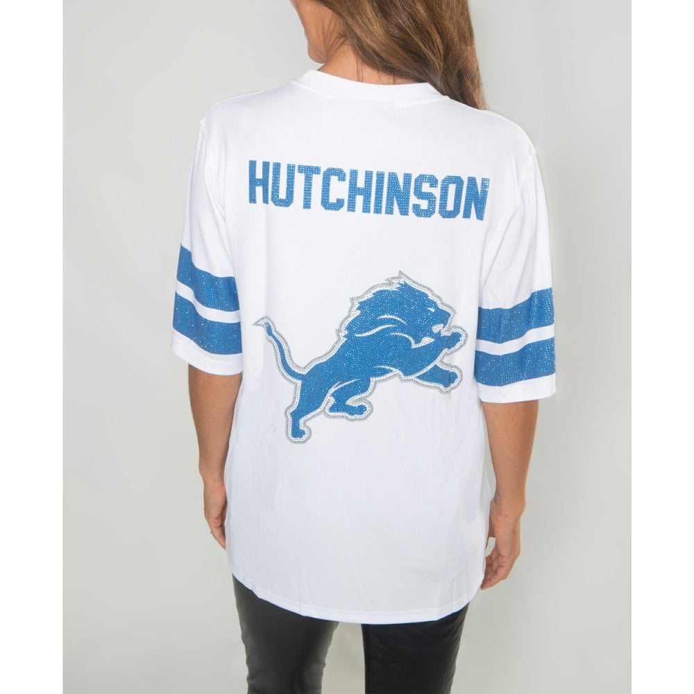 Detroit Lions  Aidan Hutchinson  Cuce Women's Crystal V-Neck Tunic