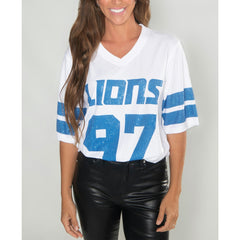 Detroit Lions  Aidan Hutchinson  Cuce Women's Crystal V-Neck Tunic