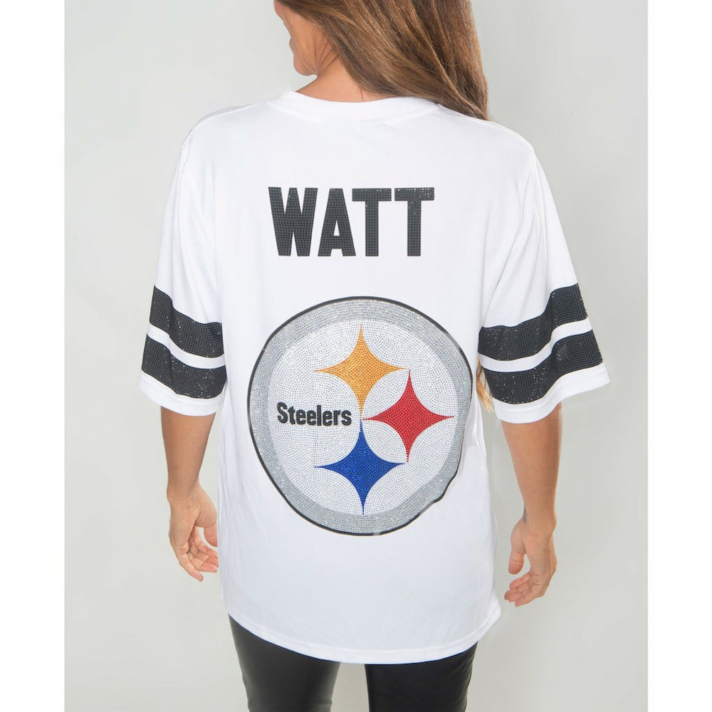 Pittsburgh Steelers  T.J. Watt  Cuce Women's Crystal V-Neck Tunic