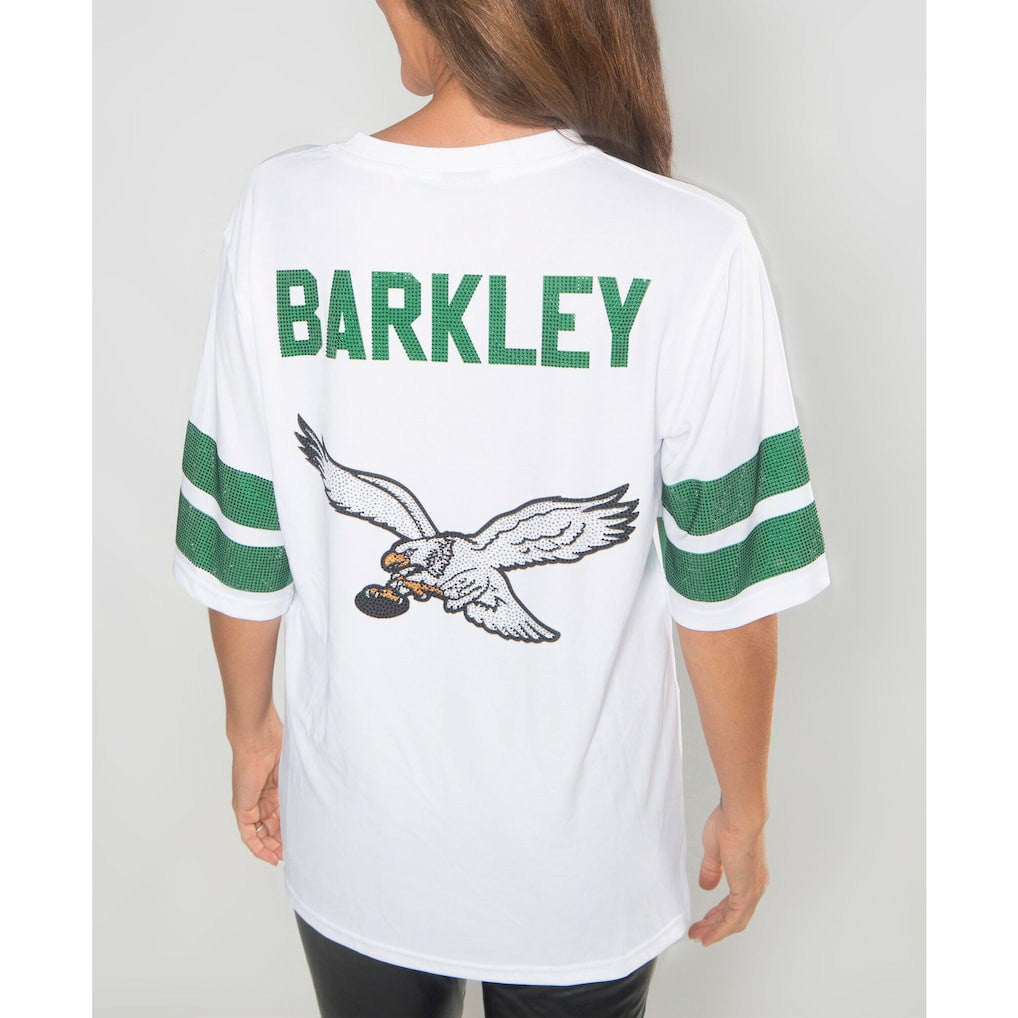 Philadelphia Eagles  Saquon Barkley  Cuce Women's Crystal V-Neck Tunic
