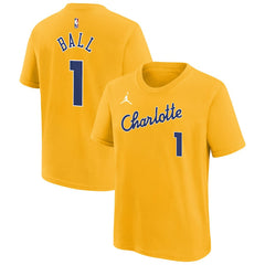 LaMelo Ball Charlotte Hornets Youth 2025/26 City Edition Name & Number T-Shirt On Sale