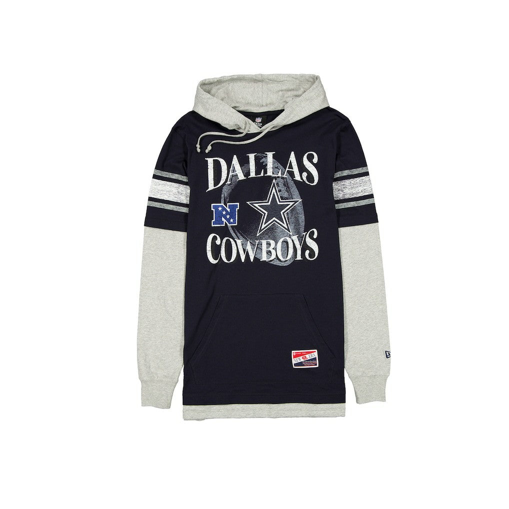 Dallas Cowboys New Era Twofer Layered Long Sleeve Hoodie T-Shirt