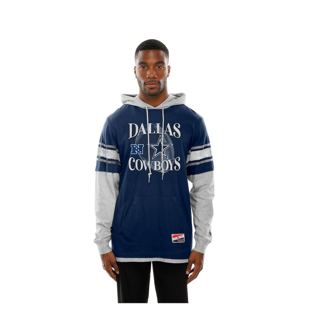 Dallas Cowboys New Era Twofer Layered Long Sleeve Hoodie T-Shirt
