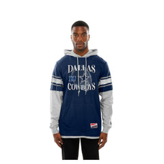 Dallas Cowboys New Era Twofer Layered Long Sleeve Hoodie T-Shirt