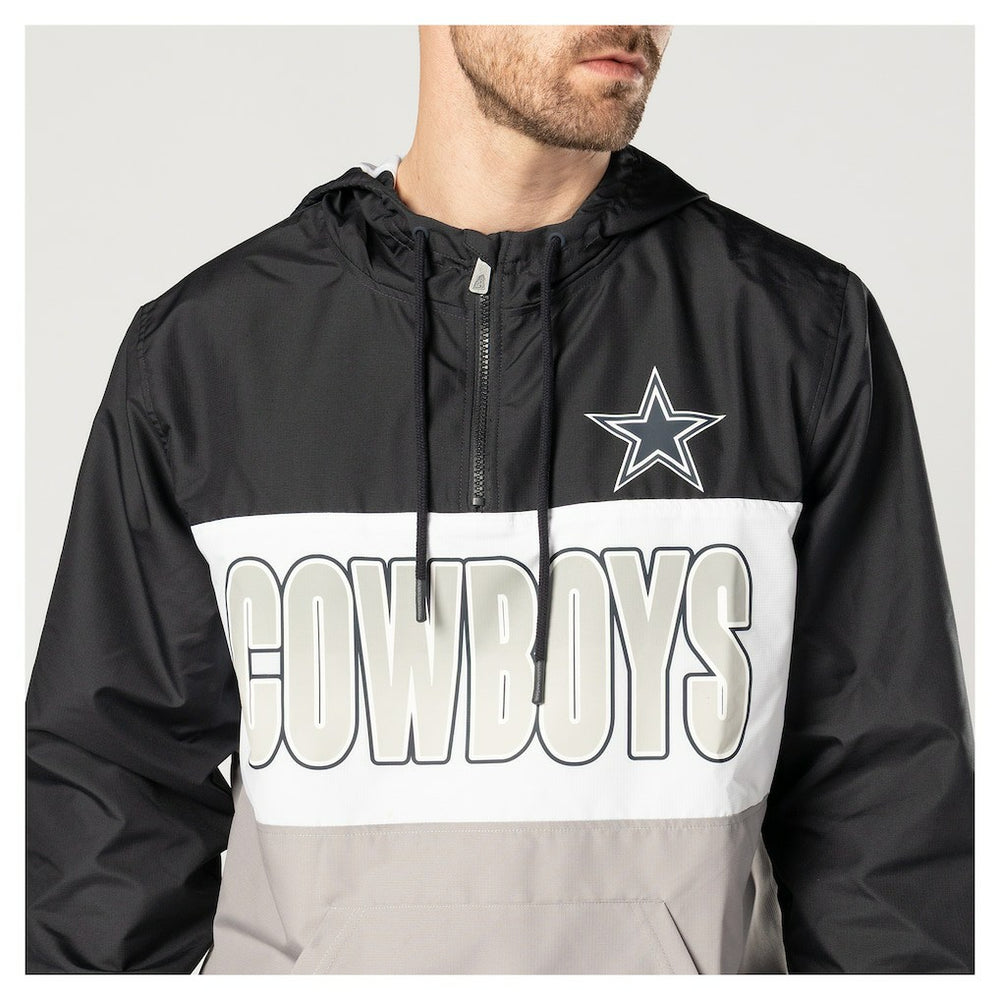 Dallas Cowboys New Era Ripstop Quarter-Zip Hooded Windbreaker