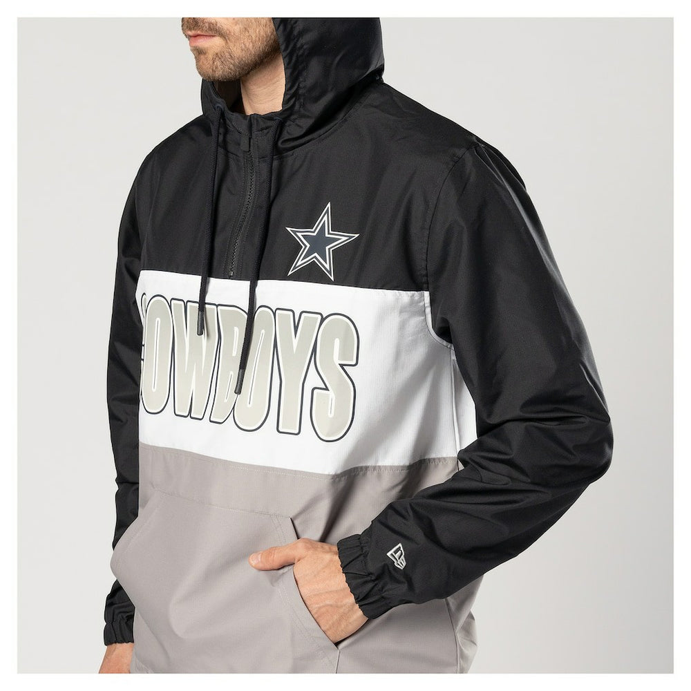 Dallas Cowboys New Era Ripstop Quarter-Zip Hooded Windbreaker