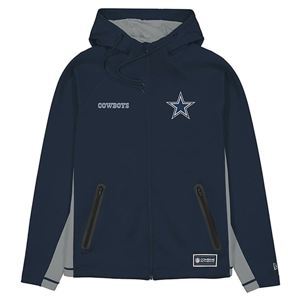 Dallas Cowboys New Era Combine Authentic Raglan Scuba Full-Zip Hoodie
