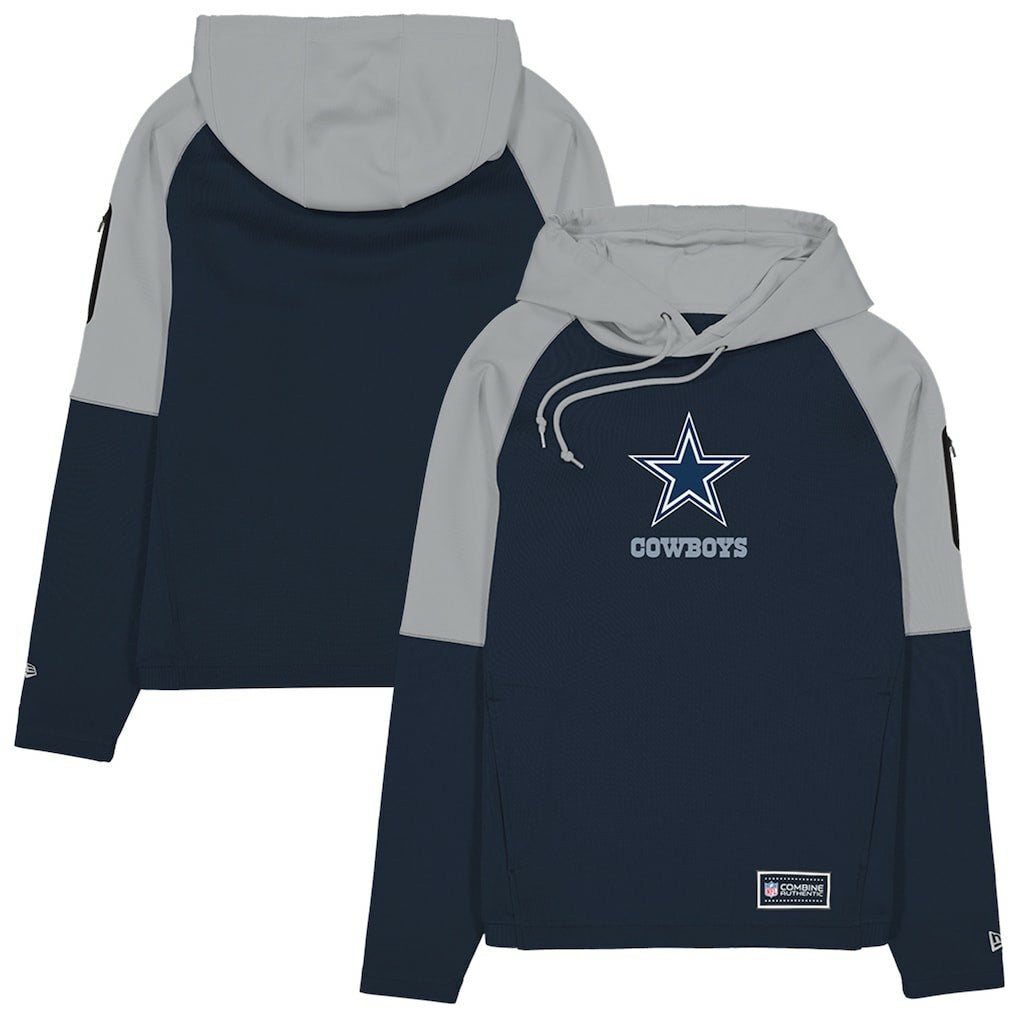 Dallas Cowboys New Era Combine Authentic Color Block Raglan Pullover Hoodie