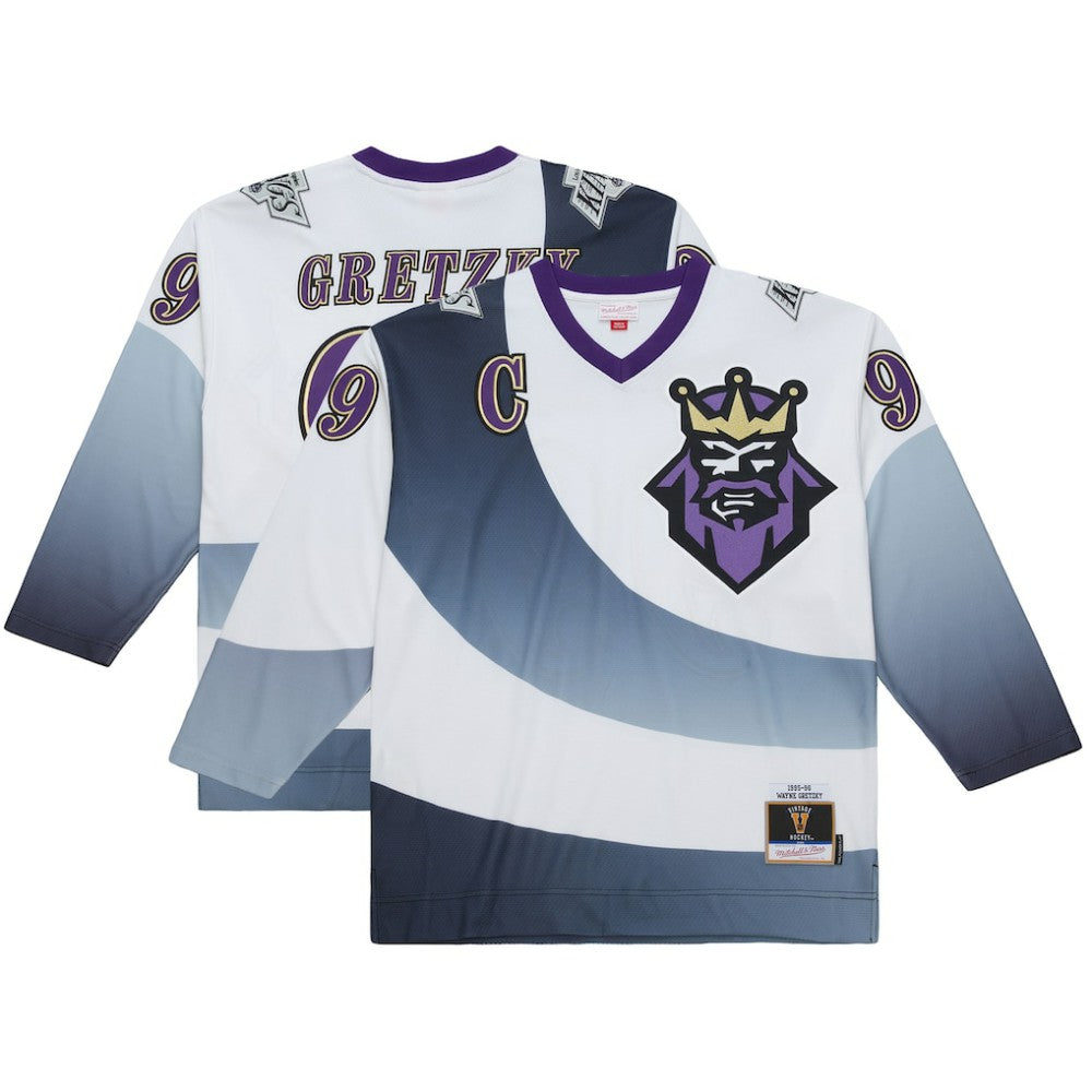 Wayne Gretzky Los Angeles Kings Mitchell & Ness Big & Tall 1995-96 Blue Line 2.0 Jersey For Sale