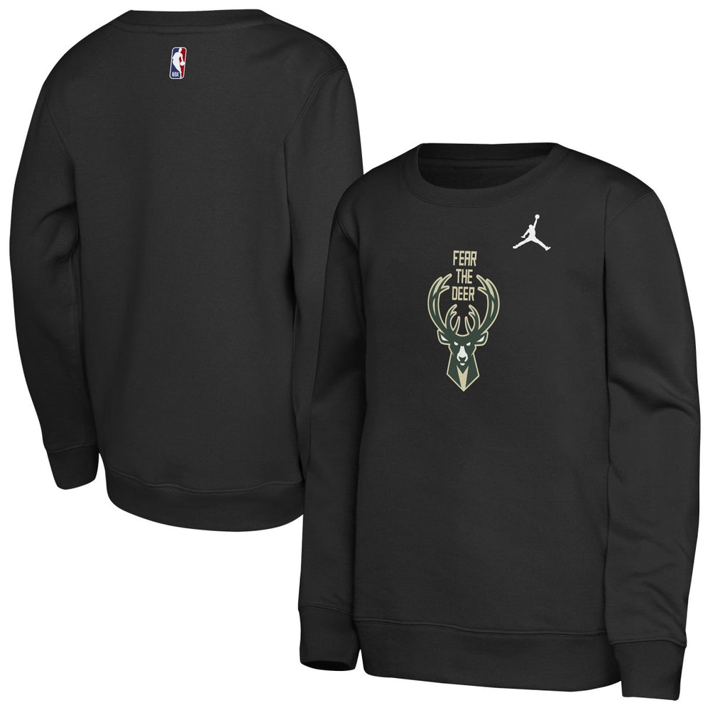 Milwaukee Bucks Jordan Brand Youth Courtside Statement Edition Sweatshirt On Sale