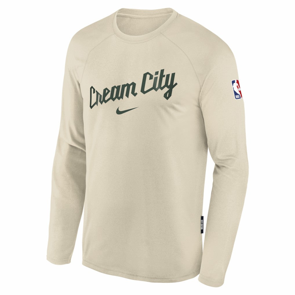 Milwaukee Bucks Youth 2025/26 City Edition Dri-Fit Long Sleeve Game Top Online