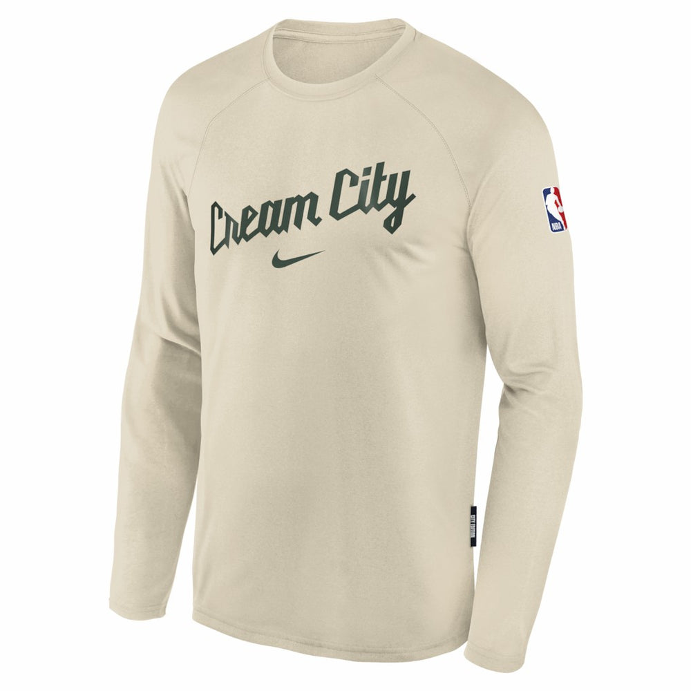 Milwaukee Bucks Youth 2025/26 City Edition Dri-Fit Long Sleeve Game Top Online