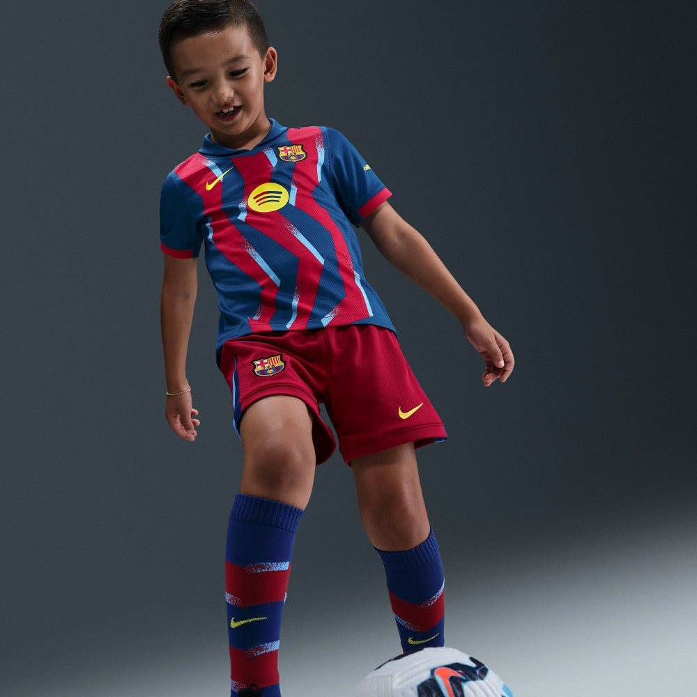 Barcelona Preschool 2025/26 Fourth Stadium Kit Set Blue/Red - Nike