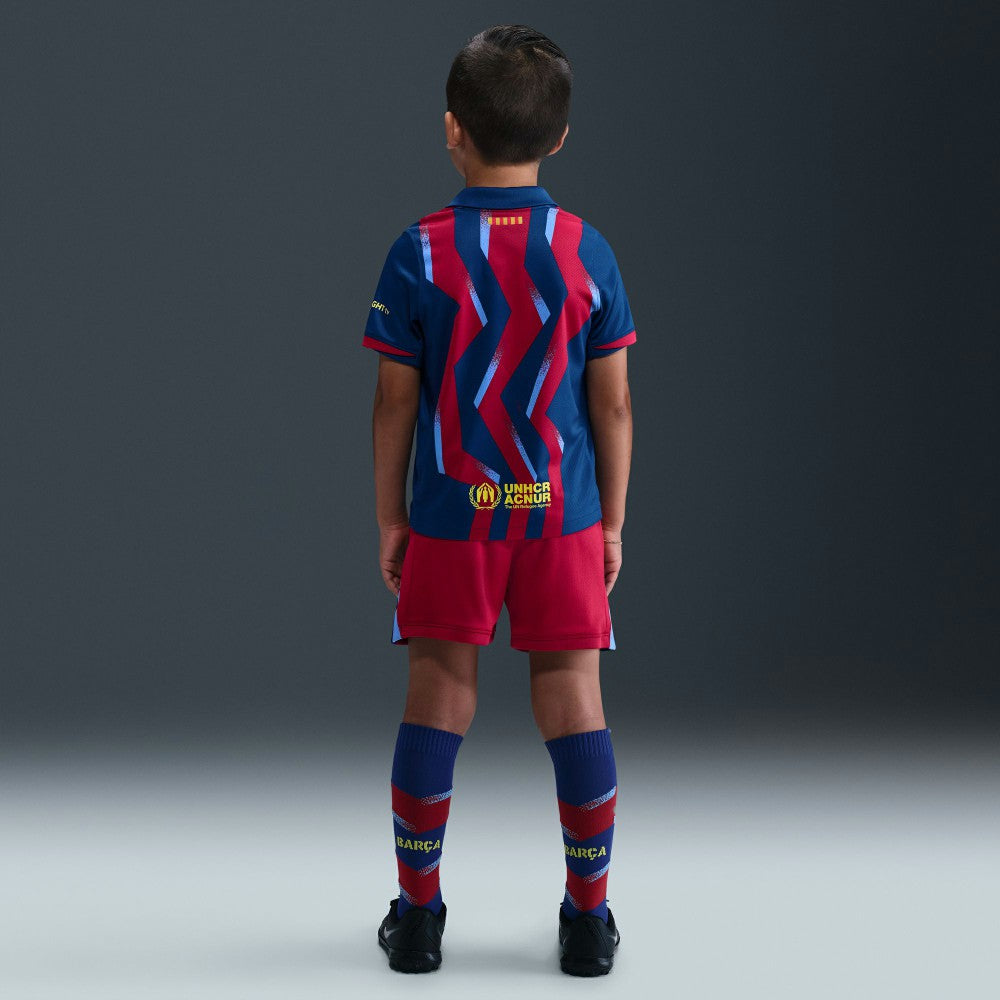 Barcelona Preschool 2025/26 Fourth Stadium Kit Set Blue/Red - Nike