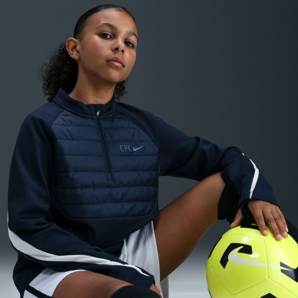 Chelsea Youth 2025/26 Academy Winter Warrior Drill Training Top Navy - Nike