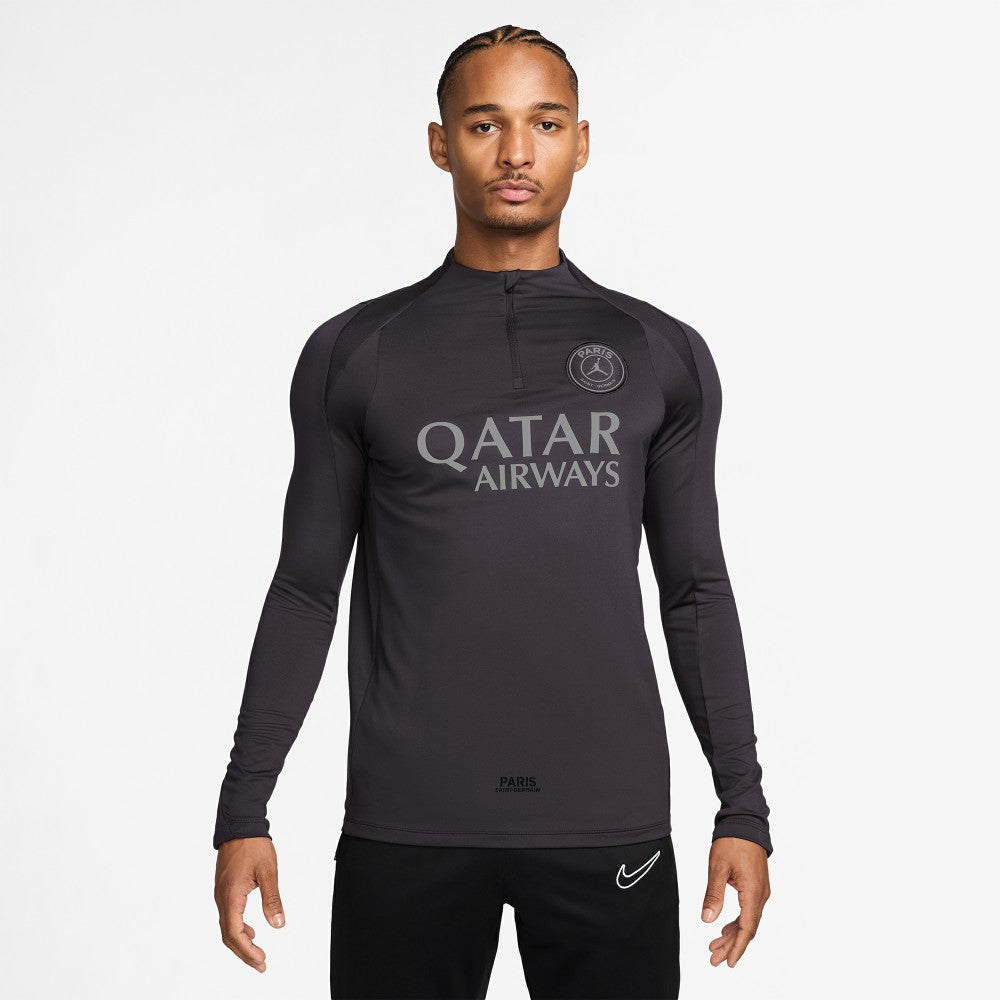 Paris Saint-Germain Strike Drill Quarter-Zip Long Sleeve Dri-FIT Top Anthracite - Nike