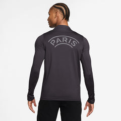 Paris Saint-Germain Strike Drill Quarter-Zip Long Sleeve Dri-FIT Top Anthracite - Nike