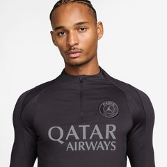 Paris Saint-Germain Strike Drill Quarter-Zip Long Sleeve Dri-FIT Top Anthracite - Nike