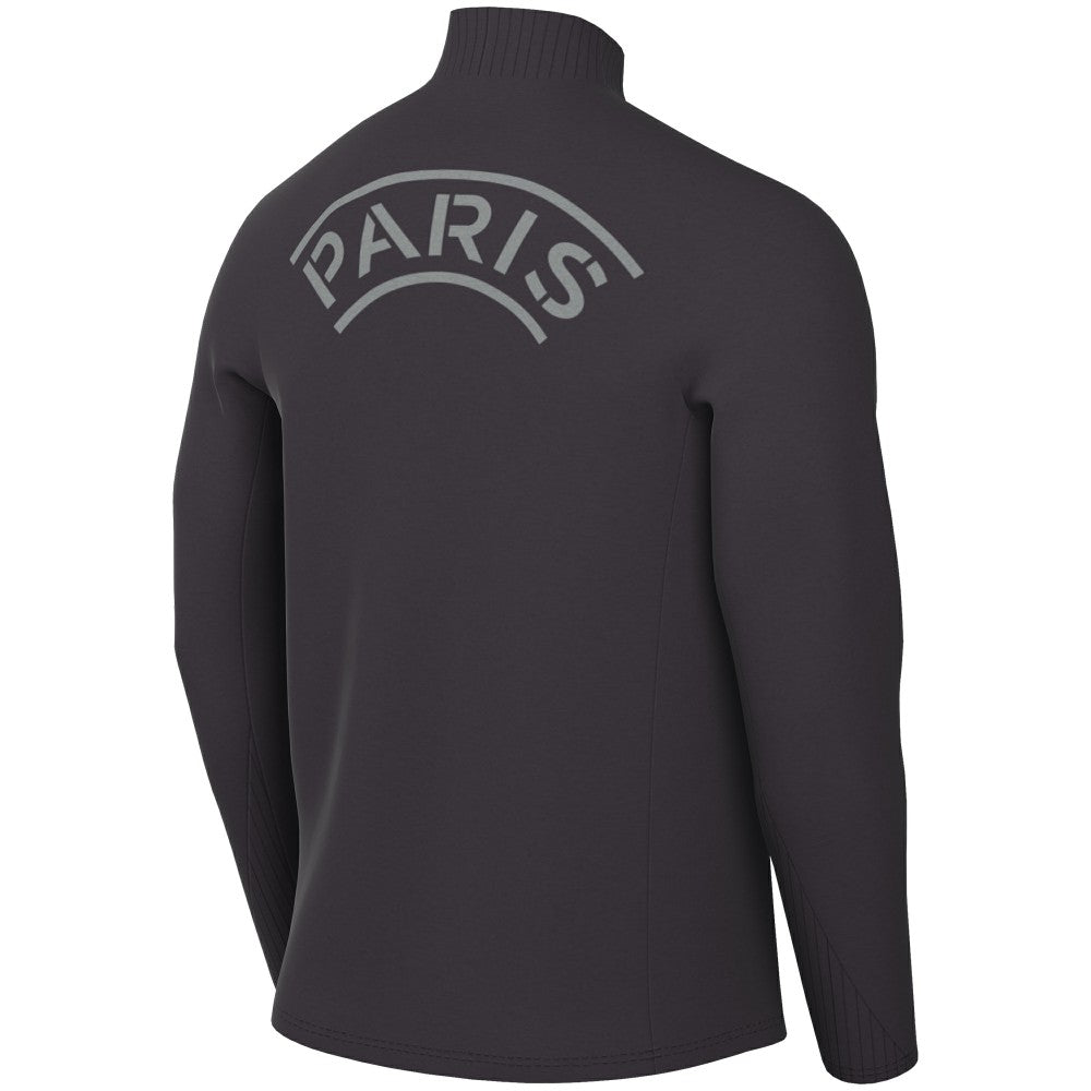 Paris Saint-Germain Strike Drill Quarter-Zip Long Sleeve Dri-FIT Top Anthracite - Nike