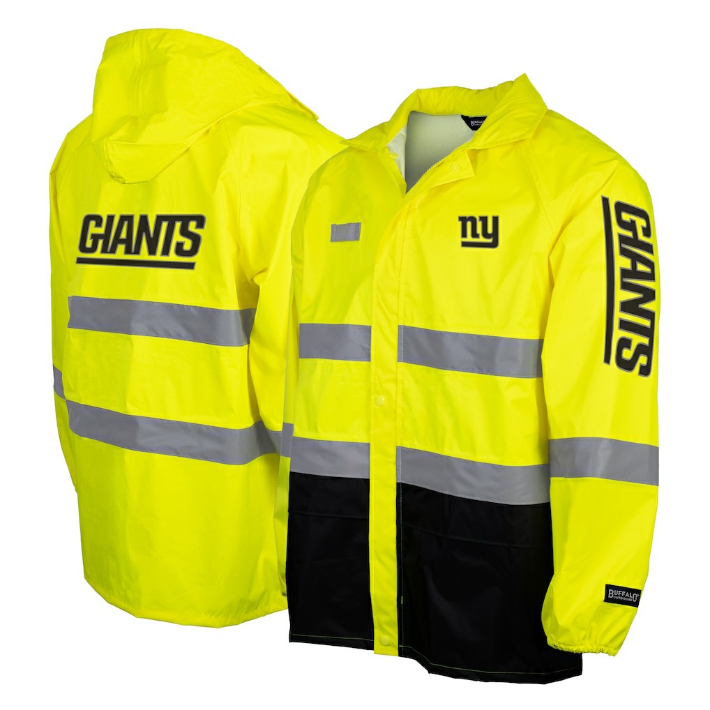 New York Giants  Hi-Vis Safety Waterproof Rainshell Full-Zip Hooded Jacket