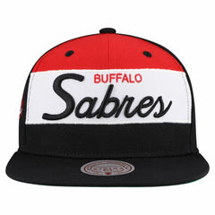 Buffalo Sabres Mitchell & Ness Retro Script Colorblock Snapback Hat Outlet
