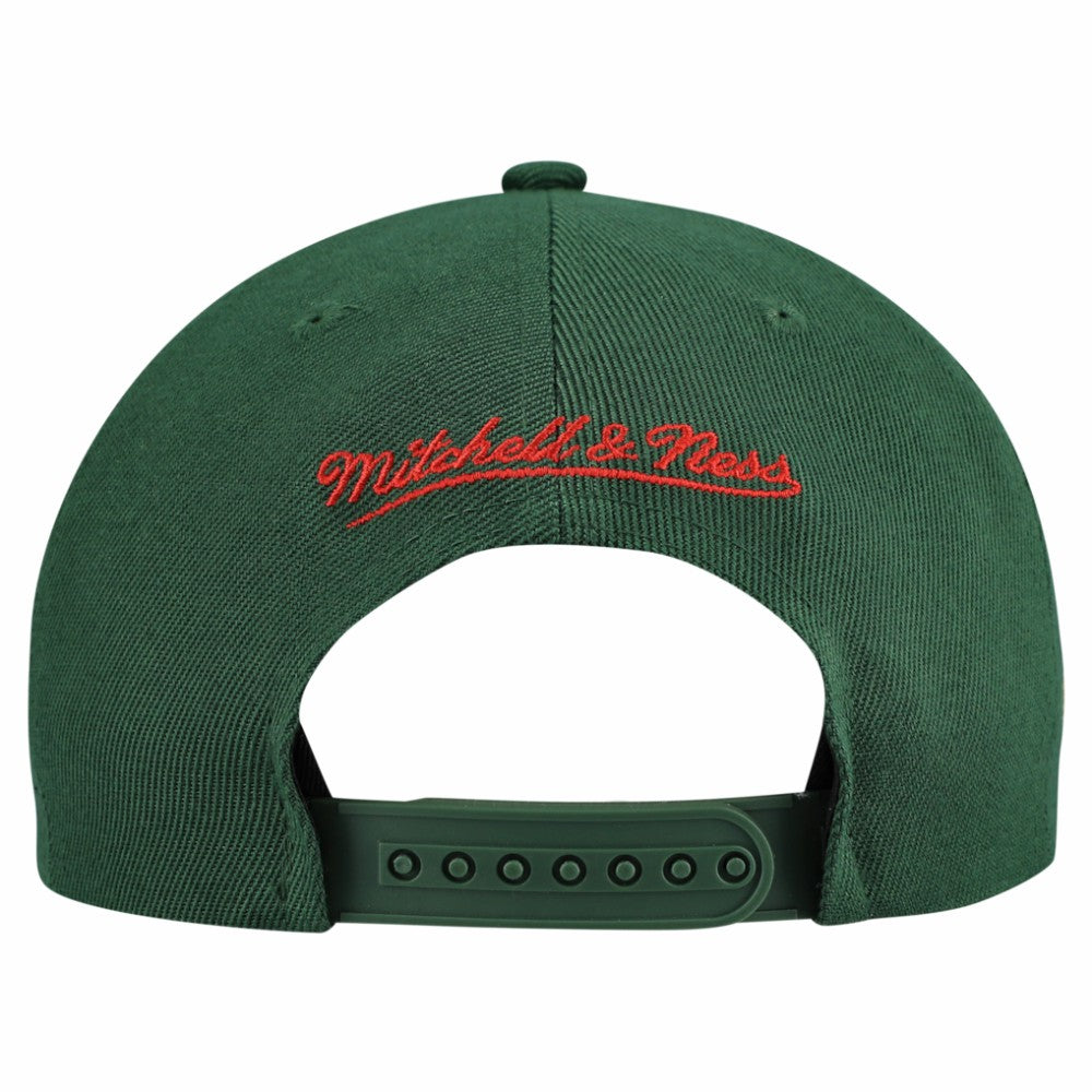 Minnesota Wild Mitchell & Ness Retro Script Colorblock Snapback Hat Discount