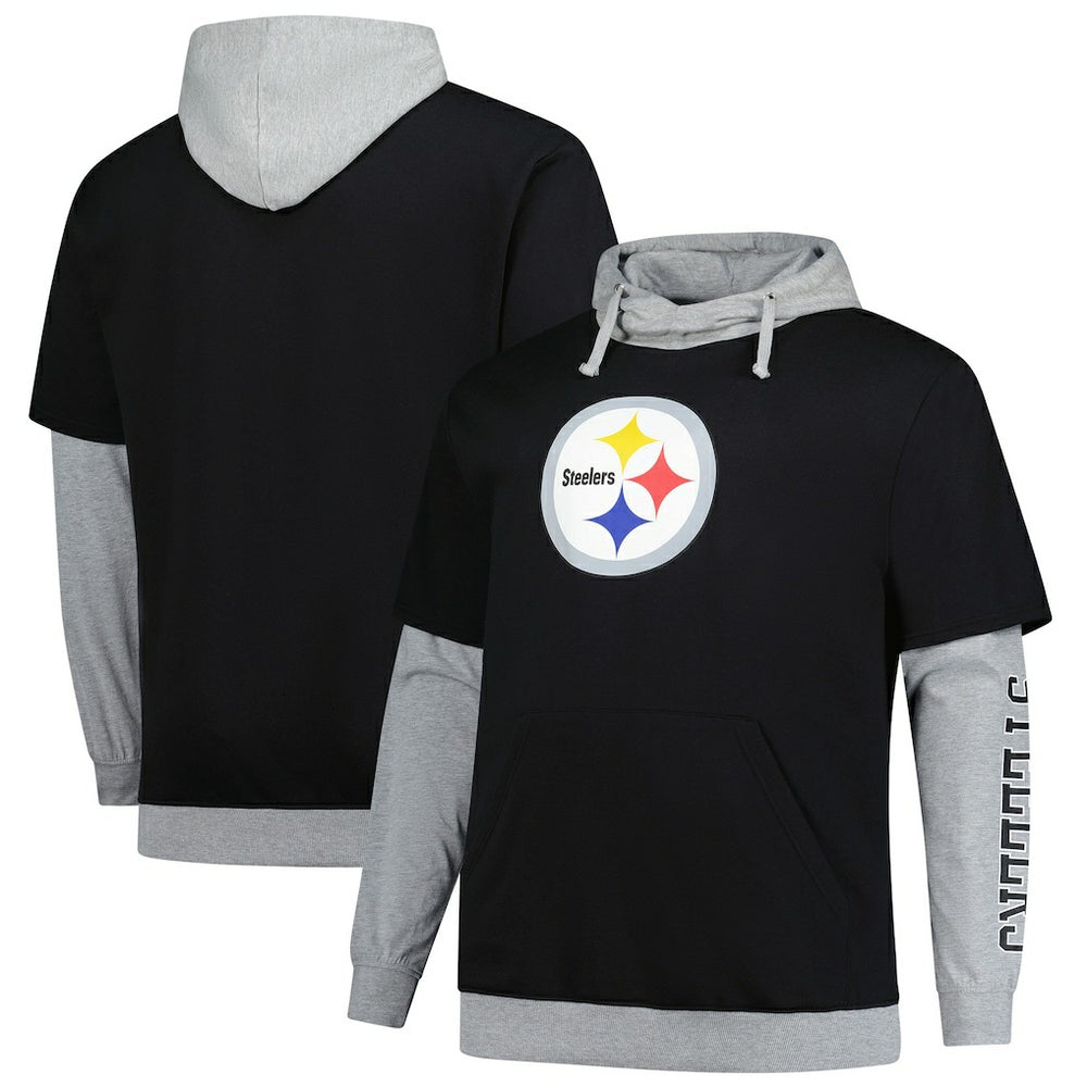 Pittsburgh Steelers Fanatics Big & Tall Twofer Pullover Hoodie