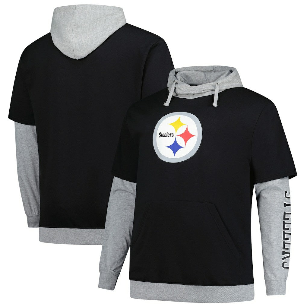 Pittsburgh Steelers Fanatics Big & Tall Twofer Pullover Hoodie